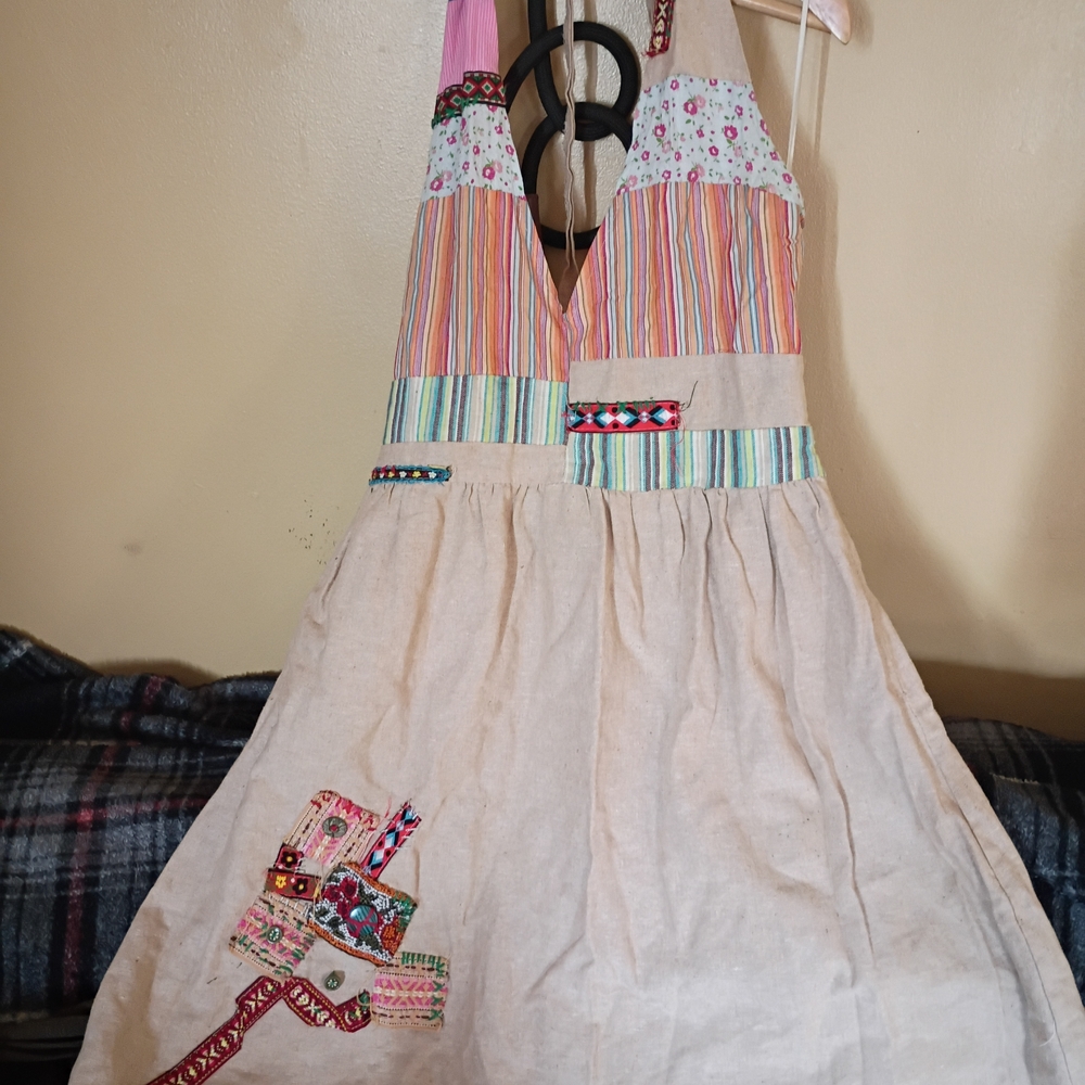 Colorful Patchwork Halter Dress